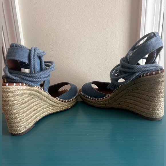 Rampage Blue Denim Espadrille Wedges - Picture 3 of 7